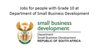 The Department of Small Business Development is offering job opportunities for individuals who have completed Grade 10.